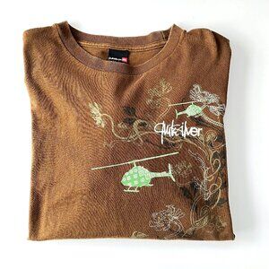 Quiksilver Surfing Long Sleeve T-Shirt Graphic Vintage 90s Genuine Brand Surf VG